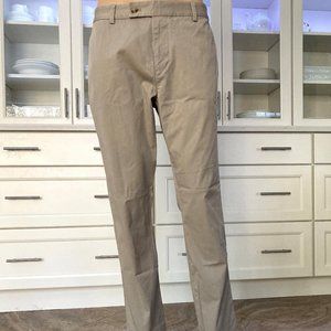 Vineyard Vines Men's Khaki Burgee Pant Flat Front Cotton Chinos Chambray Accents